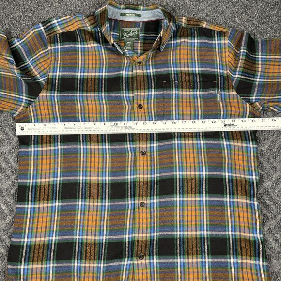 Woolrich Shirt Men’s Large Trout Run Flannel Plaid Camping Outdoor Fall - Picture 4 of 7